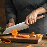 37 layers copper Damascus steel, 6.8 inch nakiri knife, 37 Layers Copper Damascus Steel Having North America Desert Ironwood Handle